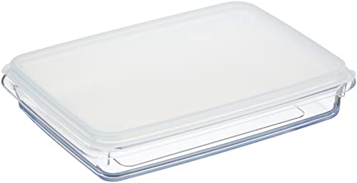 石川樹脂工業 業務用 保存容器 透明 食品用 密閉容器 バット クリア フードボックス コンテナ 本体フタセット 1.3L 241×180×42mm 食洗機対応 プロ仕様 飲食店用 キャンプ アウトドア 中の食材がよく見える。 本体: トライタン フタ:ポリエチレン 日本製