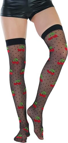 ToBeInStyle Women's Sheer Nylon Thigh High With Seamless Lace Top3