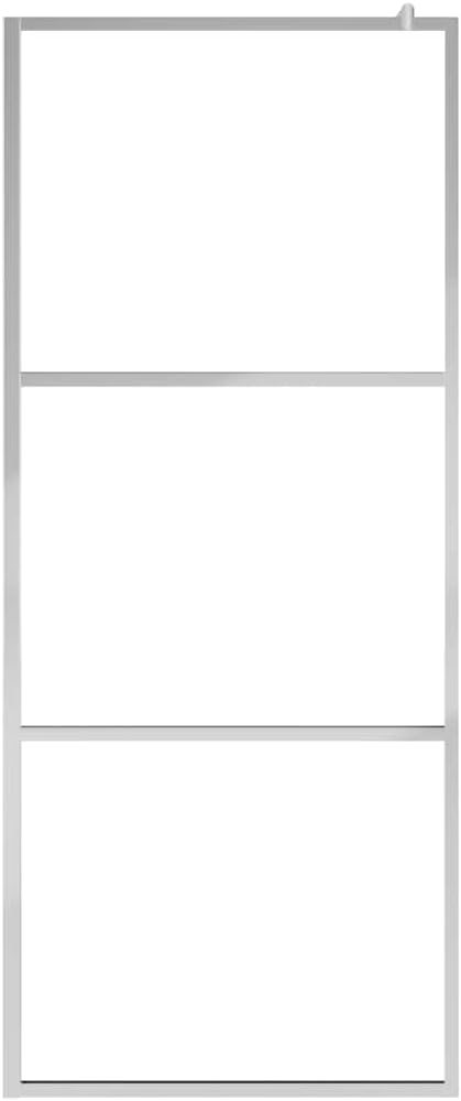 Walk-in Shower Screen 39.4" x 76.8" Frosted ESG Safety Glass Partition with Adjustable Chrome Profile and Support Bar