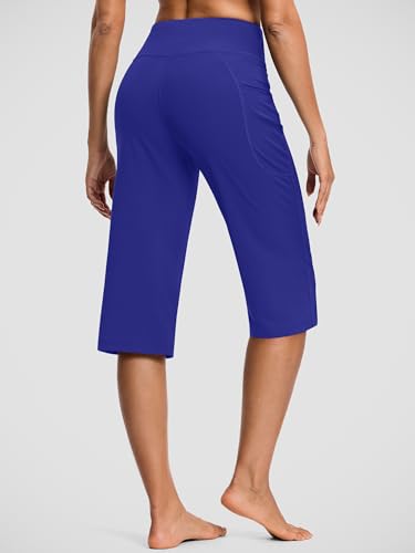 Image of ISEEGZ 15 inch / 18 inch / 21 inch / 25 inch Capri Pants for Women High Waist with Pockets Women's Capris Workout Yoga Pants Loose Straight Leg