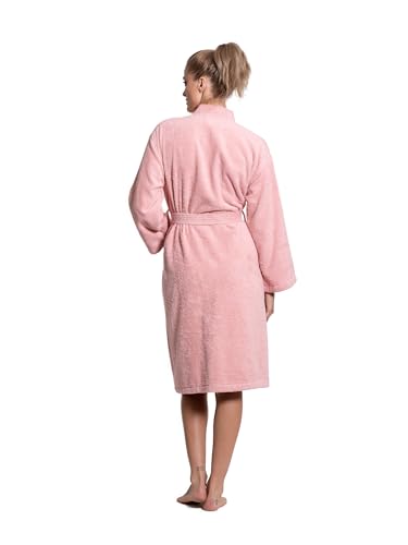 Image of Turkuoise Soft & Absorbent Towel Robe, 100% Cotton Turkish Terry Cloth Kimono Bathrobes for Women