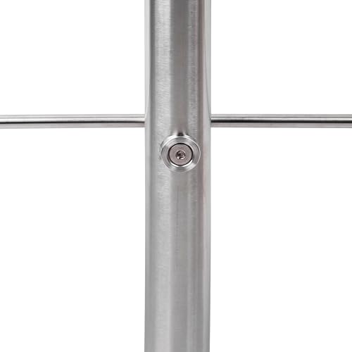 Relaxdays Treppengeländer Edelstahl Set, für Innen und Außen, Handlauf, 1,5 m lang, 2 Pfosten, 2 Querstreben, silber