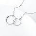 Ladytree S925 Sterling Silver Two Interlocking Infinity Circles Pendant Necklace,Rolo Chain,18+2 inches