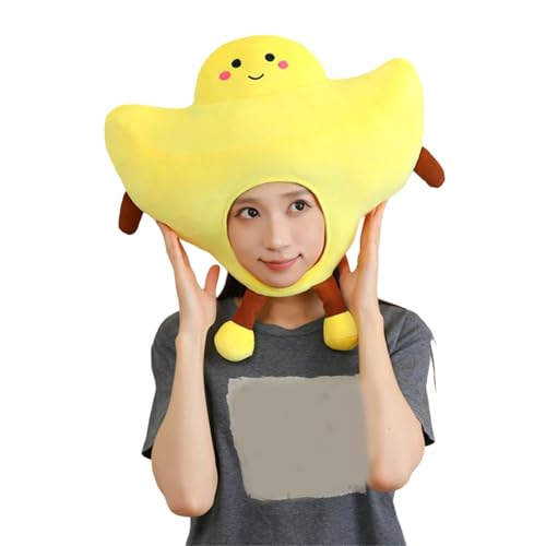 BLNGET Gorro elástico suave con manos y pies adjuntos para jugar imaginativamente, tela transpirable, cómodo sombrero de actuaciones infantiles con temática navideña