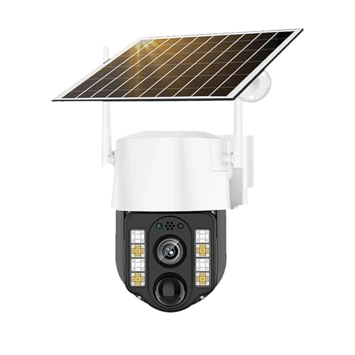 KKENZA Cámara Solar 4G Sim for Exteriores, Lente Dual, PIR, detección Humana, inalámbrica, alimentada por energía, Impermeable, CCTV, Seguridad for el hogar.(4G Camera Add 128GB)