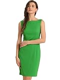 Allegra K Sleeveless Sheath Dress for Women's Pencil Boat Neck Business Professional Office Dresses Large Grass Green