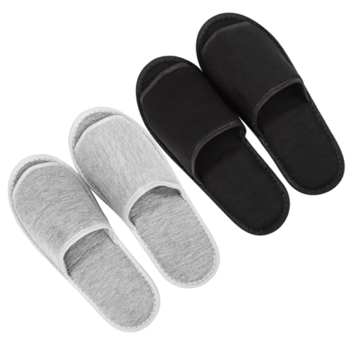 Ipetboom 2 Pair Men's Travel Slippers Lightweight Disposable Spa Salon Friendly Comfortable for Home Hotel and Travel Use