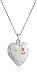 Sterling Silver Diamond Engraved with "I Love You" Heart Locket Necklace