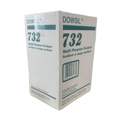 Dowsil 732 Multi-Purpose Sealant Silicone Clear 10.1 oz (12-Pack)