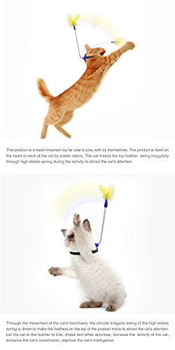 Cat Wand Toy - Hung Head/Shoe Interactive Cat Feather Toys (Blue) #TOP4