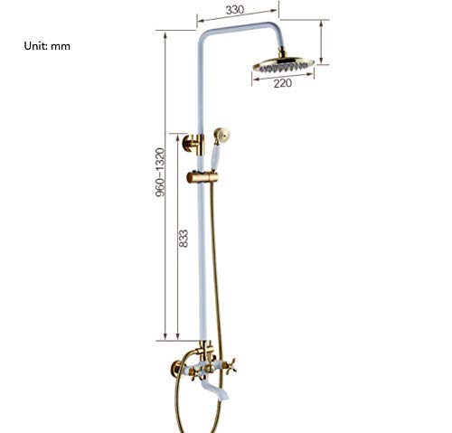 Mélangeur de douche ensemble combiné de douche fixé au mur en bronze GZZ - 8