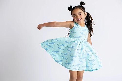 Image of monica + andy Short Sleeve Let's Dance Dress, Organic Cotton Playwear Clothes for Girls, Kids, Toddler & Infant Sizes