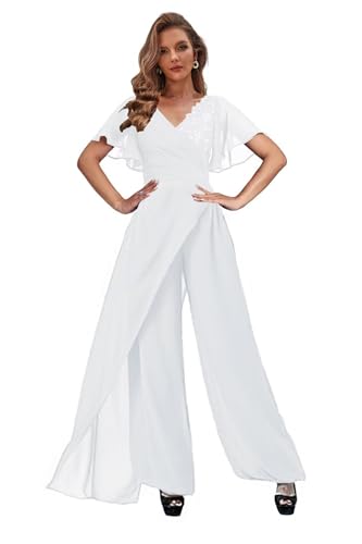 Chiffon Backless Mother Of The Bride Pant Suits