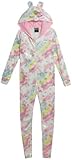 dELiA*s Girls' Pajamas - Plush Fleece Sleepwear Onesie with 3D Critter Hood (Size: 7-16), Size 10-12, Colorful Unicorn