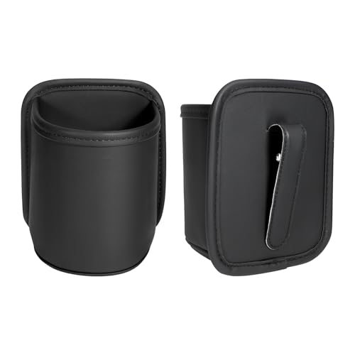 Anti-Schlaffe Auto Getränkehalter aus Leder Clip-on kratzfester Becherhalter für Rücksitze und Türen robuster Flaschenhalter Autotür für Wasserflaschen Thermobechern und Dosen