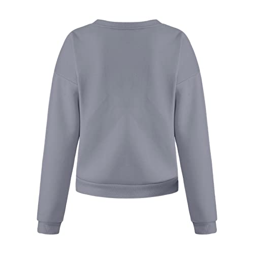 Hoodies For Teen Girls 14-16 Aesthetic Fashion Women's Warm Sweatshirt Casual Long Sleeve O Neck Soft Love (Grey, M) #TOP3
