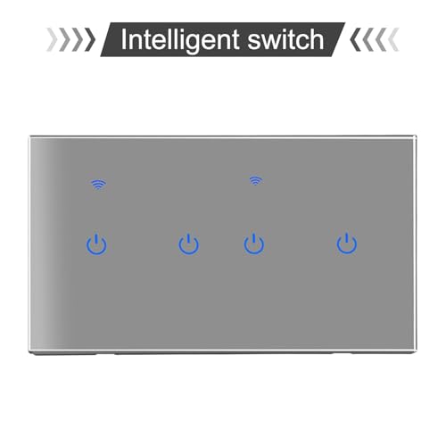 Télécommande avec voix Alexa et interrupteur tactile en verre gris