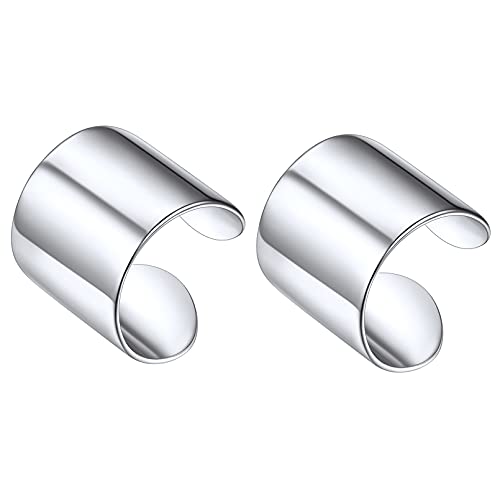 ChicSilver 925 Sterling Silver Ear Cuff Earrings Non Piercing Clip on Cartilage Cuff Earrings for Women