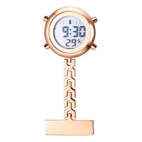 Image of JewelryWe Men Women Digital Clip Watch Mini Microlight Backpack Buckle Belt fob Watches for Rock Climbing Doctors Nurses Chefs for Mother's Day