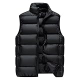 [Ｋａｙｉｙａｓｕ] ダウンベスト メンズ ベスト 中綿 立ち襟 中綿入り 大きいサイズ アウトドア スタンドカラー アウター インナーダウン 作業着 無地 防寒 撥水 暖かい 軽量 男女兼用 秋冬(XL ブラック)