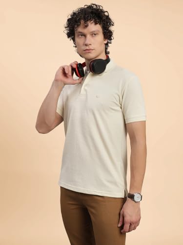 Image of Lux Nitro Men's Self Knitted Premium Cotton Blend Solid Polo T-Shirt | Soft Texture | Classic Collar | Short Sleeve Casual Wear