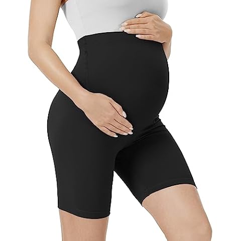 VALANDY Maternity Over Belly Biker Shorts Cover