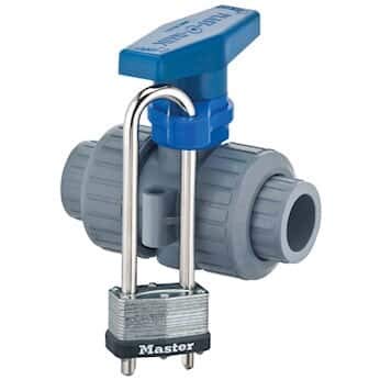 Plast-O-MaticMBV200VT-PV-L Ball Valves with Lockout/Tagout, 2" NPT(F) Connections, PVC Body with Viton Seals