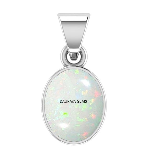 Natural Quality Opal Silver Pendant Locket 7.25 Ratti 6.75 Carat (Australian Opal) Brilliant Cut Certified Astrological Gemstone (QR0245)-image-41