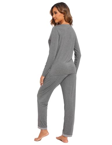 Image of GYS Women's Bamboo Viscose Long Sleeve Pajamas Set