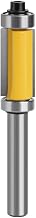 Broca enrutadora de 8mm, broca enrutadora al ras de carburo de ajuste recto de acero endurecido sólido, vástago de 8mm, color amarillo plateado