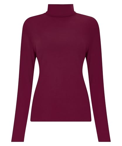 Image of Joe Browns Womens Supersoft Roll-Neck Jersey Top with Button Cuffs Shirt, Berry, 18 UK