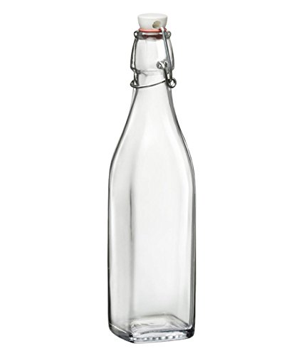 Image of Favola Essentials Square Glass Airtight Water Bottle, 1 Litre, 1 Piece, Clear