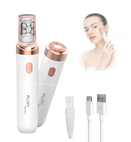 Pluxy Epil Pro 3.0 Women Face Epilator 2-in-1 Epilator & Trimmer Cordless Rechargeable Hair Removal for Upper Lip Chin Bikini & Legs Wet & Dry Use Portable with Smooth Skin Kit
