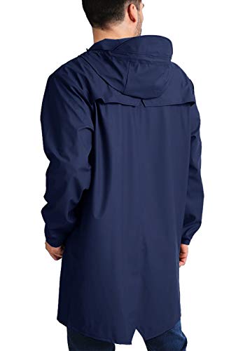 JINIDU Mens Raincoats Waterproof with Hood Lined Rain Jacket for Men - Thumbnail 2