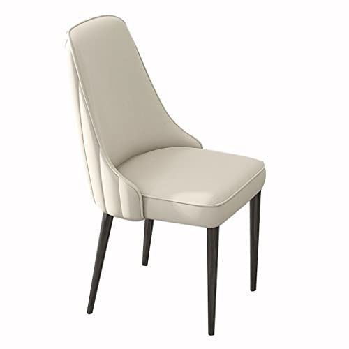 Chaise de salle à manger moderne en cuir synthétique avec dossier haut, siège rembourré doux,...