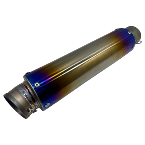 チタンサイレンサー [ミドル] ブルーグラデーション バイク パーツ 部品 マフラー サイレンサー 汎用 カスタム