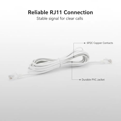 Cable RJ11 recto de 10M con transmisión sin pérdidas para fax 6