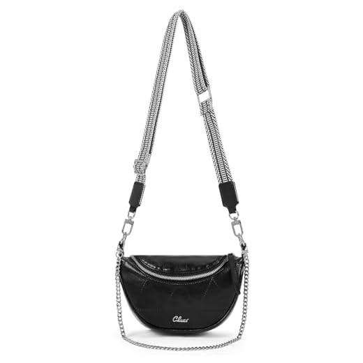 CLUCI Bolsas transversais femininas pochete de couro para mulheres, bolsa transversal para mulheres, bolsa transversal para viagem, 1-1 preta, Transversal