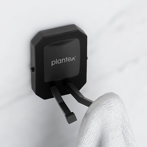 Image of Plantex 304 Grade Stainless Steel Robe Hook for Bathroom /Cloth-Towel Hanger /Hooks for Wall /Bathroom Accessories - Cute (Black)