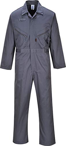 Portwest C813 Men's Liverpool Work Overalls Protective Boiler Suit Polycotton Coveralls Durable Workwear for Mechanics Warehouse Garages DIY Graphite Grey, Small
