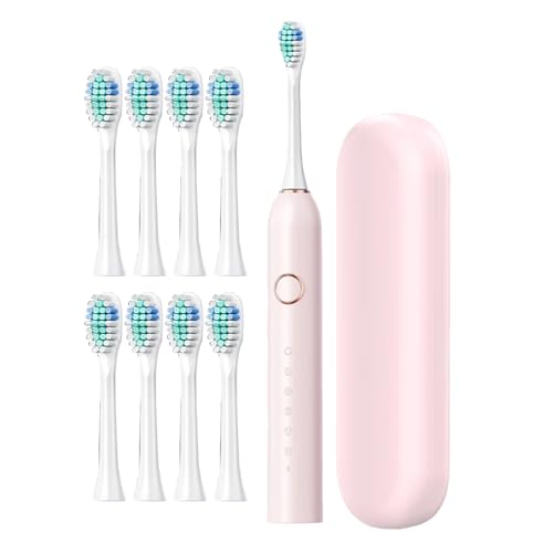 Cepillo de dientes recargable, cepillo de limpieza profunda, modo temporizador inteligente, dispositivo de limpieza, cepillo de dientes de carga rápida con estuche de almacenamiento para uso