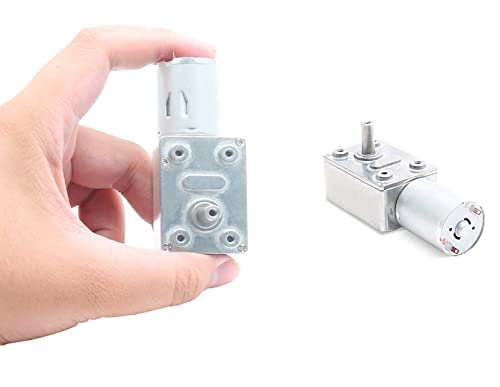 Jersvimc 12V 3RPM High Torque DC Motor, Mini JGY 370 Motor Worm Gear Motor Small Electric Motor Low RPM Reducer Motor Micro Reversible Motor Worm Shaft Motor