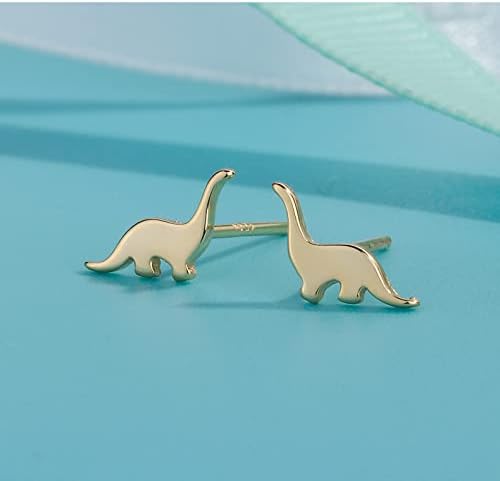 2 Pairs Tiny Dinosaur Stud Earrings Gold/Silver Color Minimalist Mini Animal Statement Earring Studs Cartilage Tragus Piercing Jewelry Gifts for Women Sensitive Ears - Image 8
