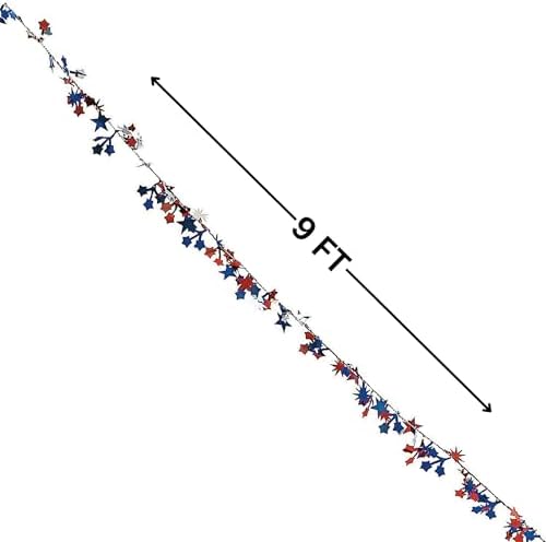 Patriotic Wire Star Garland for Fourth of July Party Decor (9 Feet Long) image 5