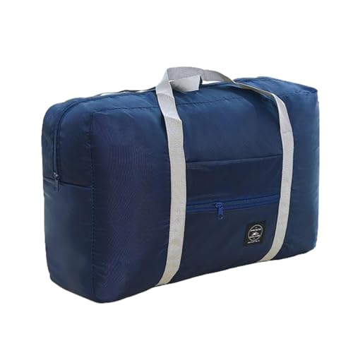 Foldable Travel Duffel Bag Lightweight Tote Carry on Luggage Sport Duffle Waterproof Sports Gym Bag Weekender Overnight Bags for Women and Men (Dark Blue)