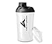 Produktbild AMITYUNION Protein Shaker Schwarz Weiß Deluxe 800 ml - Eiweiß Shaker auslaufsicher - BPA frei mit Sieb & Skala für Cremige Whey Proteinpulver Shakes - Gym Fitness Becher für Isolate Sport Konzentrate