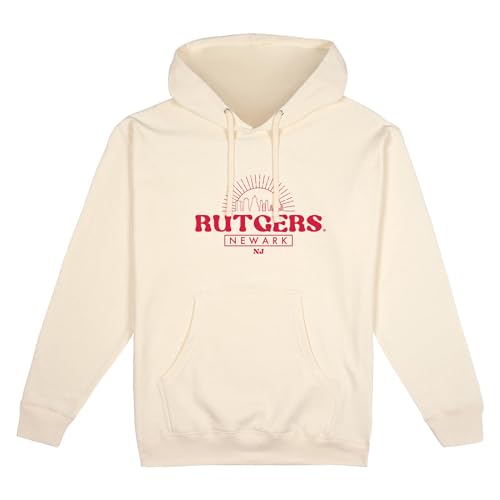 USCAPE Rutgers Scarlet Knights Standard Hoodie - Fleece Unisex Officially Licensed NCAA Men’s and Women’s Hoodie, Bone - X-Large