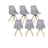 ⭐【Resistente y duradero】: Altura del asiento: 47 cm; Ancho del asiento: 48 cm; Profundidad del asiento: 42 cm; Altura total: 83 cm; Las cuatro patas de madera se fijan debajo de la superficie del asiento con placas de hierro y las cuatro patas de madera son radiales. Las almohadillas protectoras en las patas de madera pueden reducir efectivamente la fricción entre la silla de comedor y el suelo y reducir el ruido cuando la silla de comedor se mueve. Las sillas también son fáciles de limpiar.