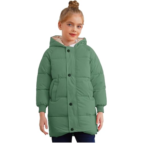 Loyan Toddler Boys Girls Thick Padded Coats Lightweight Winter Outerwear Hooded Puffer Jackets Greem 7-8 Years