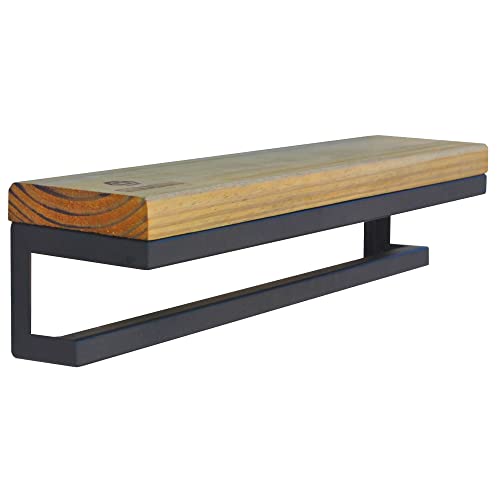 Porta Toalhas Strassis Design SD-4004 Metal e Madeira Cor: Preto